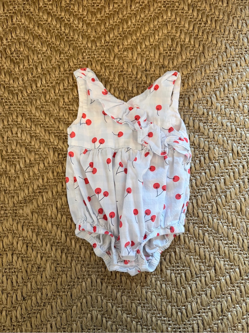 Cat & Jack White Romper with Red Cherry Print